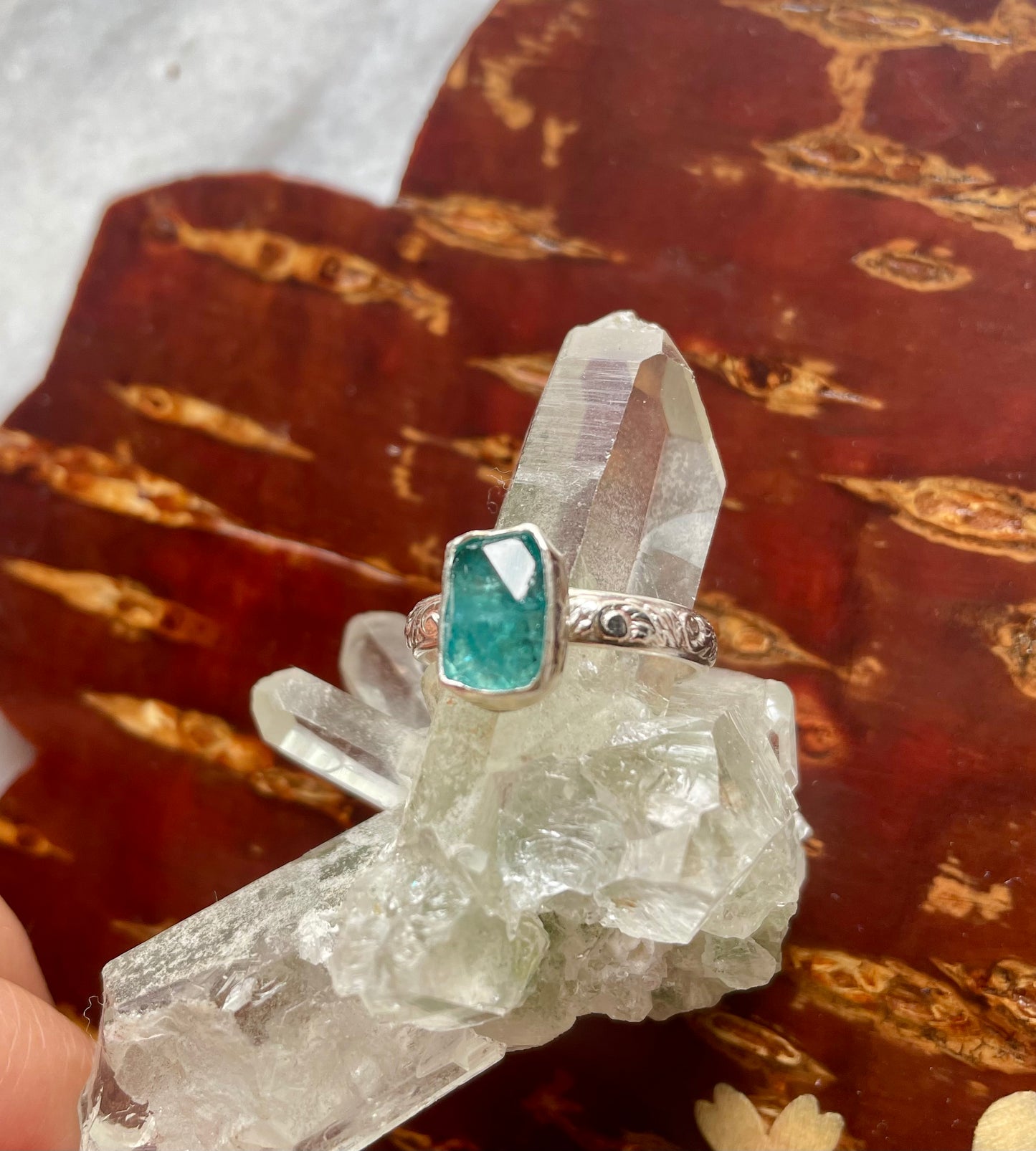 Aquamarine Kyanite Sterling Silver Ring