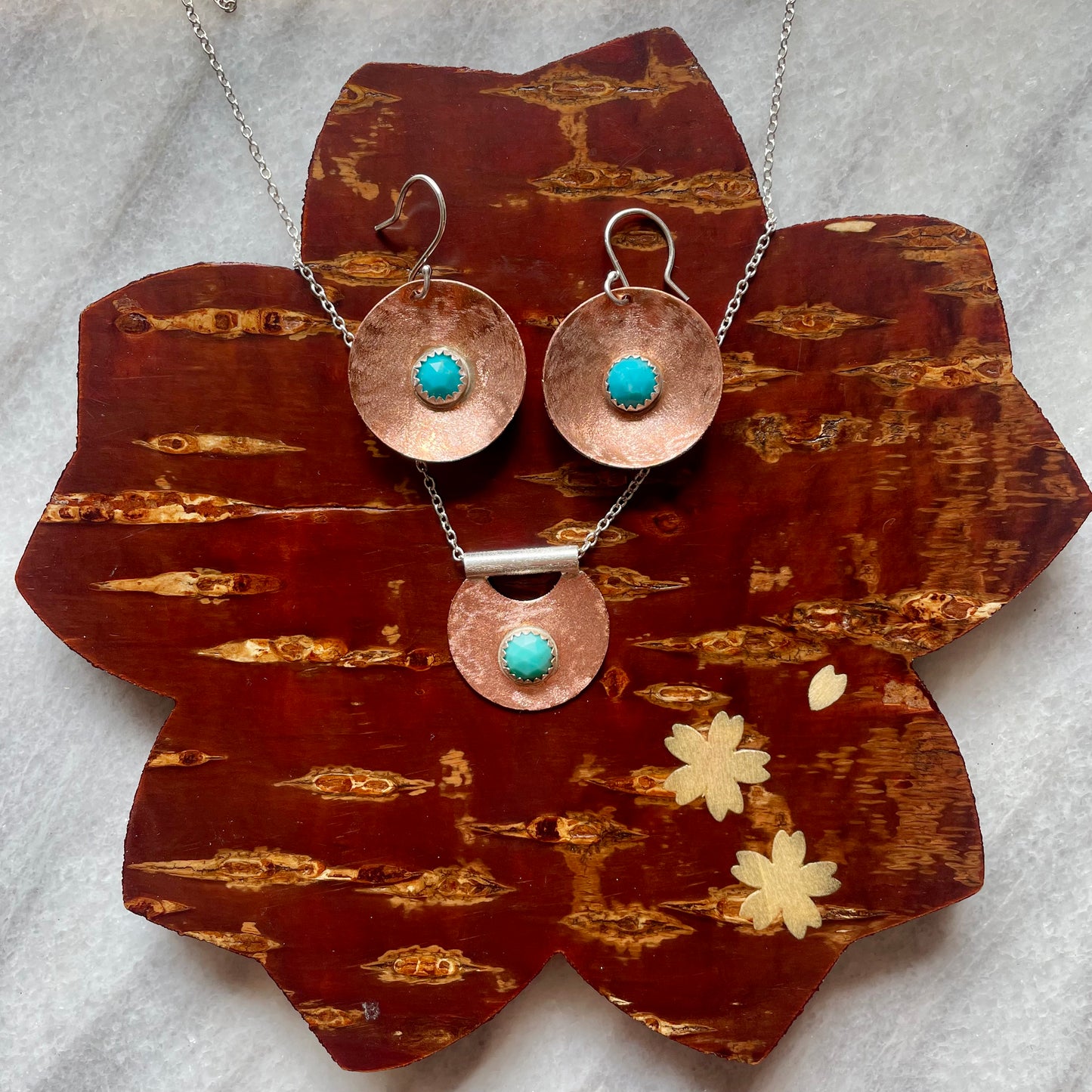 Half Moon Copper & Turquoise Necklace