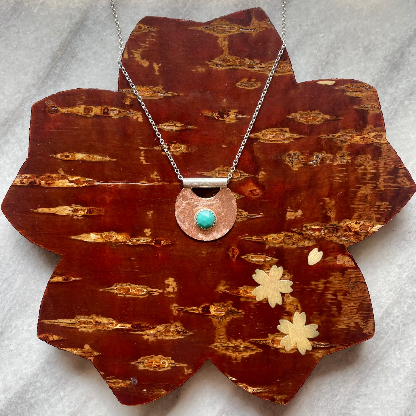 Half Moon Copper & Turquoise Necklace