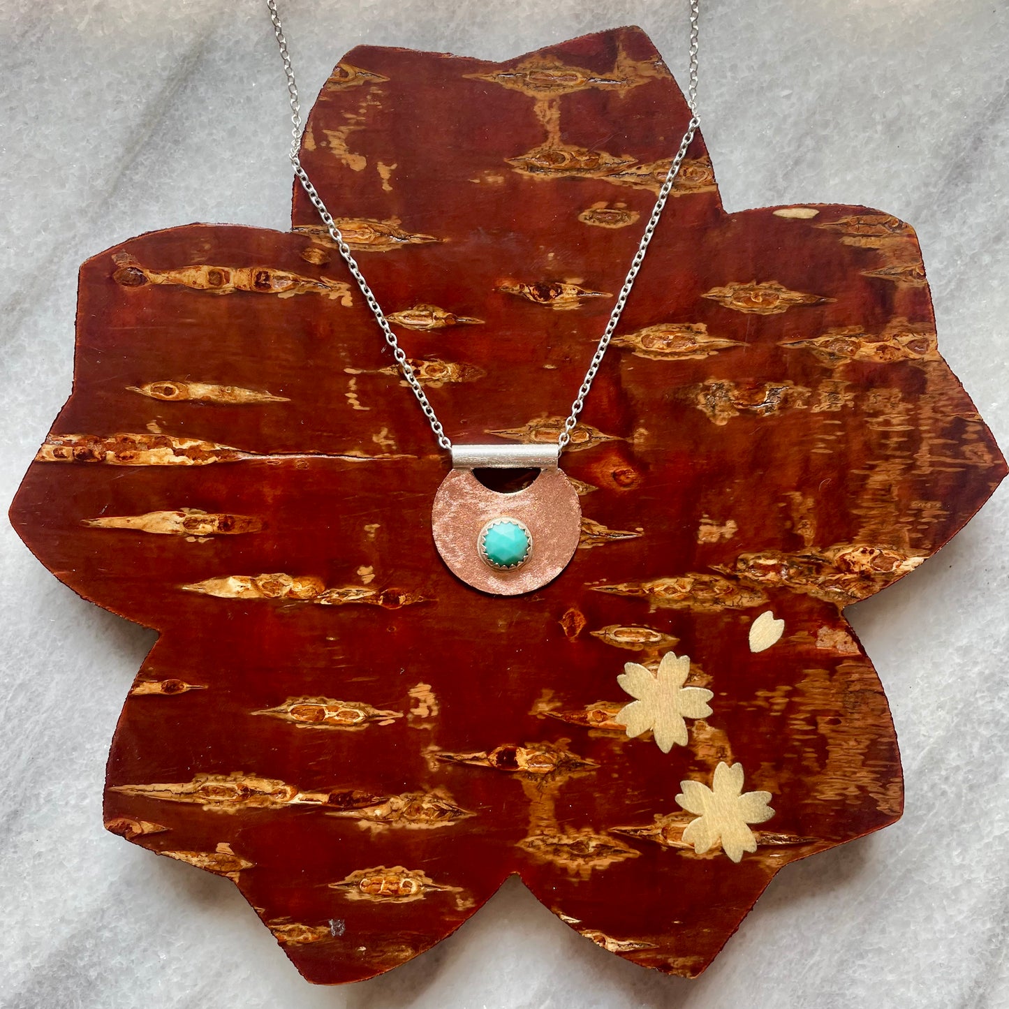 Half Moon Copper & Turquoise Necklace