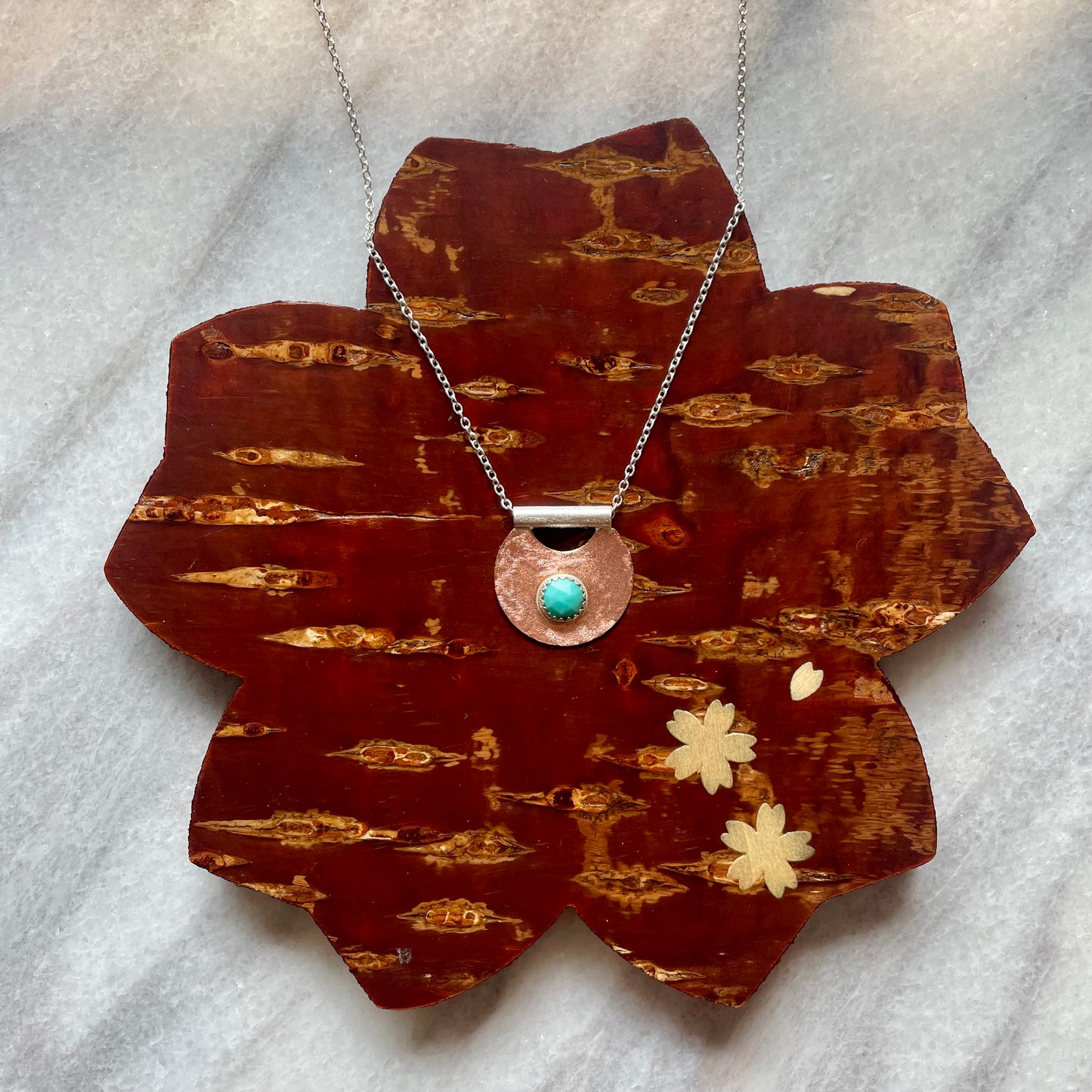 Half Moon Copper & Turquoise Necklace