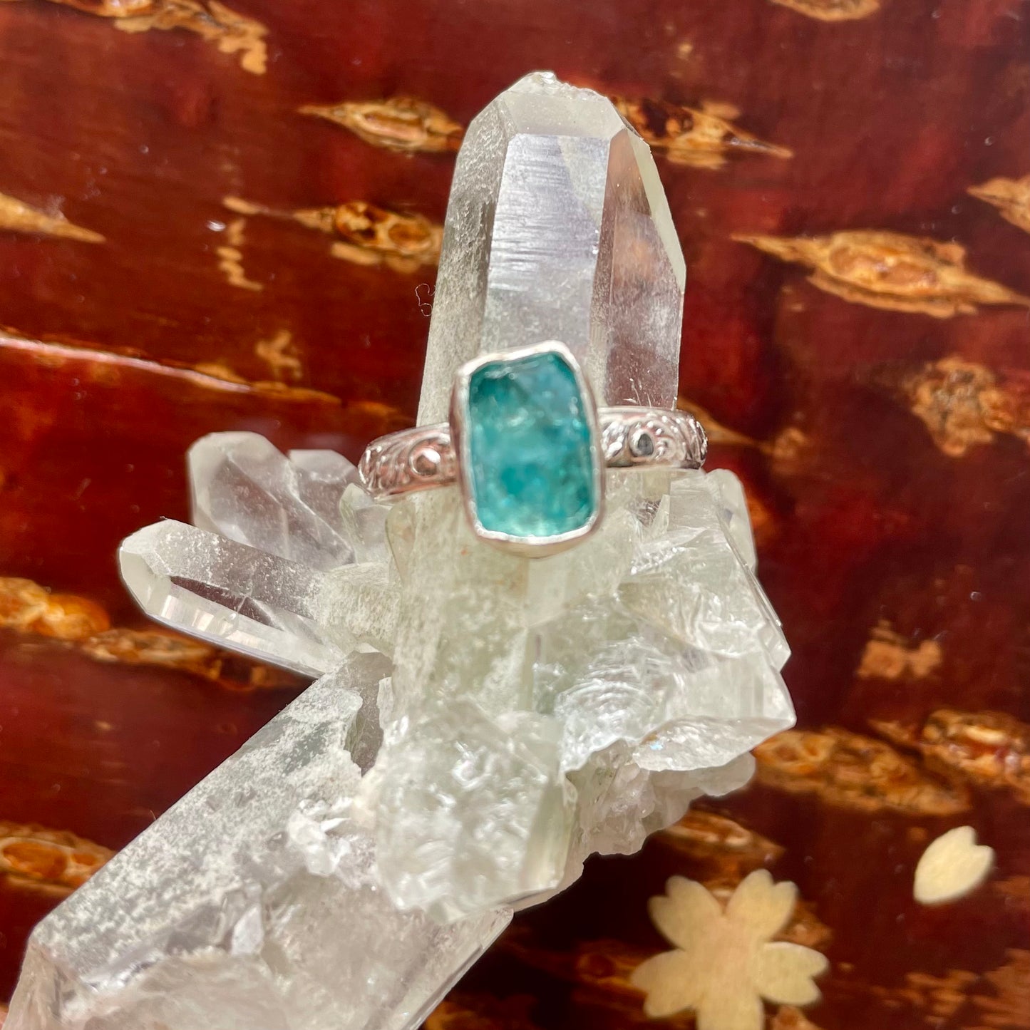 Aquamarine Kyanite Sterling Silver Ring