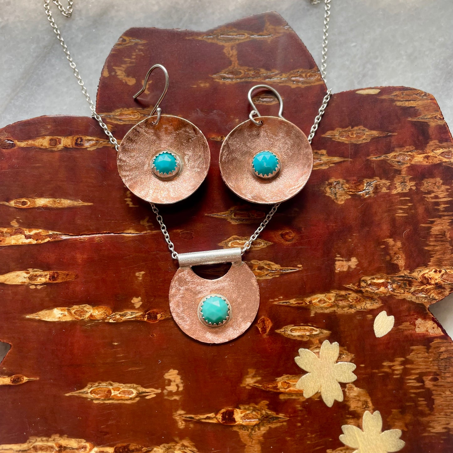 Half Moon Copper & Turquoise Necklace