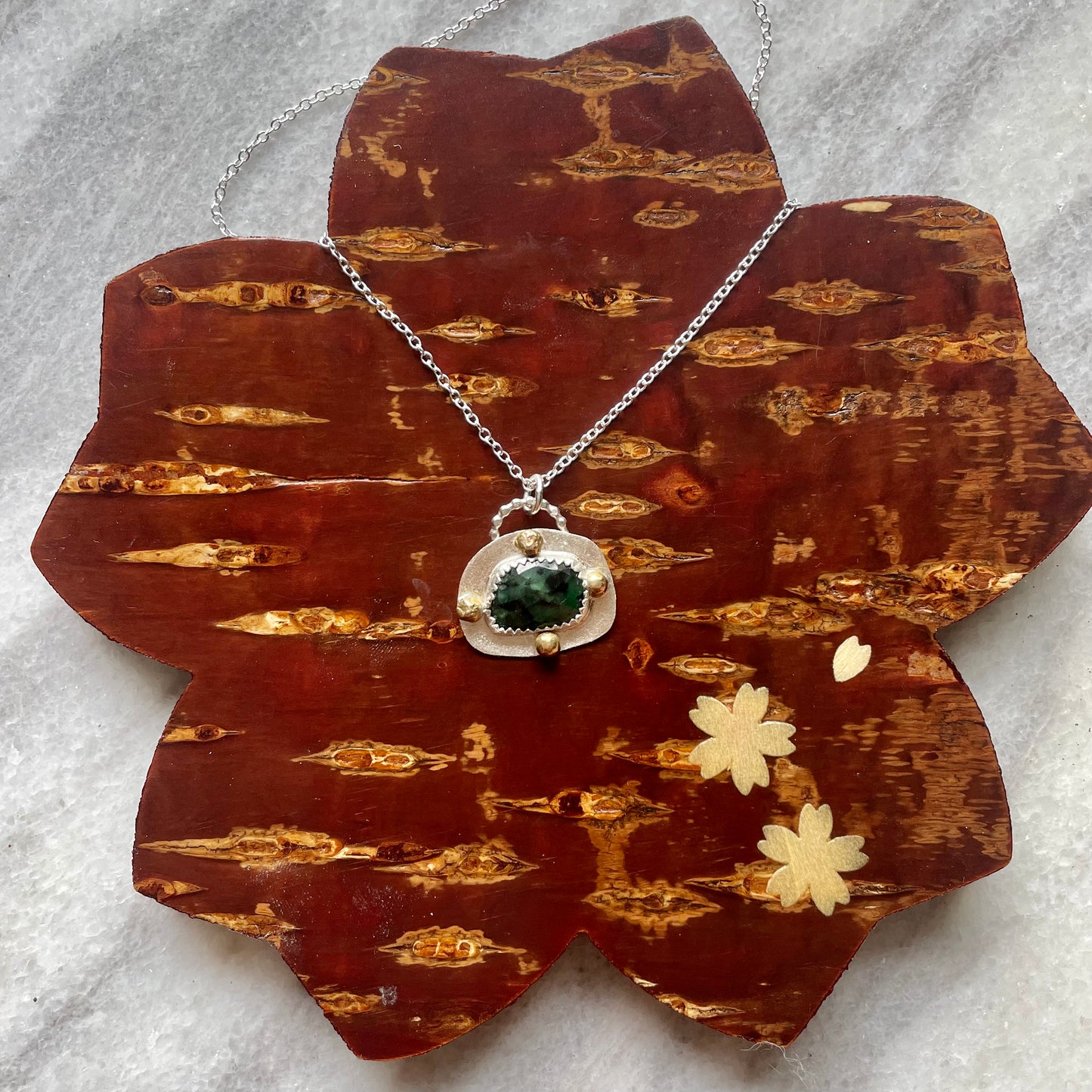 Emerald Sterling Silver Necklace