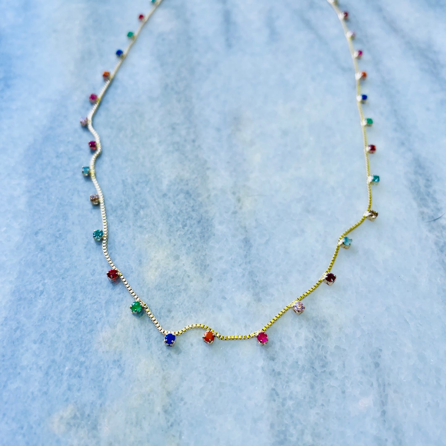 Mini Colored Cubic Zirconia Necklace