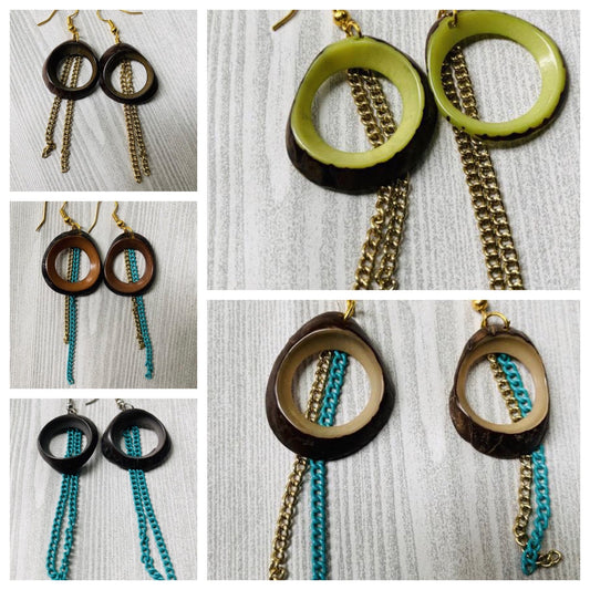 Chain Tagua Earrings