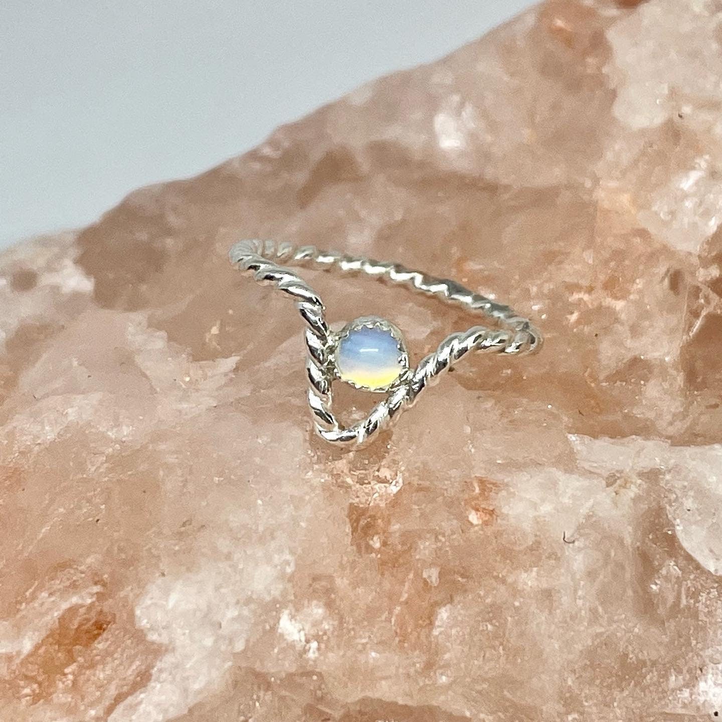 “V” Opalite Ring Size 5.5