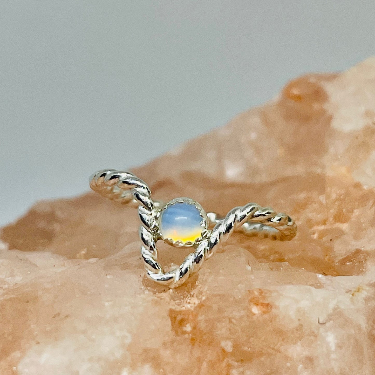 “V” Opalite Ring Size 5.5