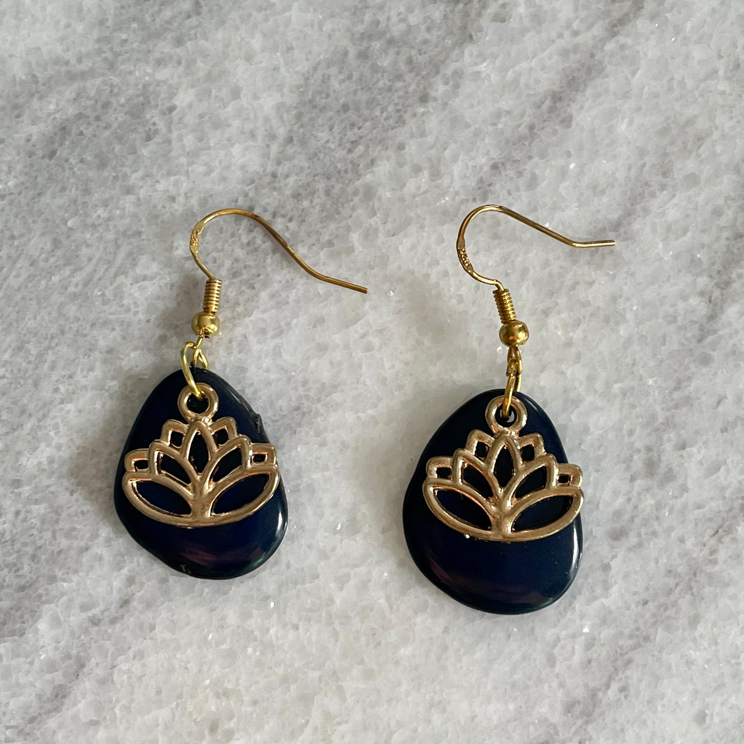 Lotus Flower Tagua Earrings