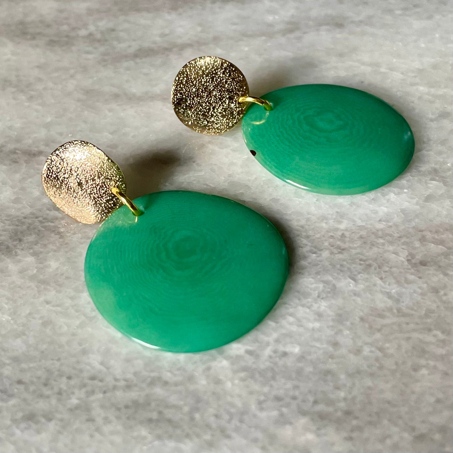 Tagua Earrings with Textured Stud posts