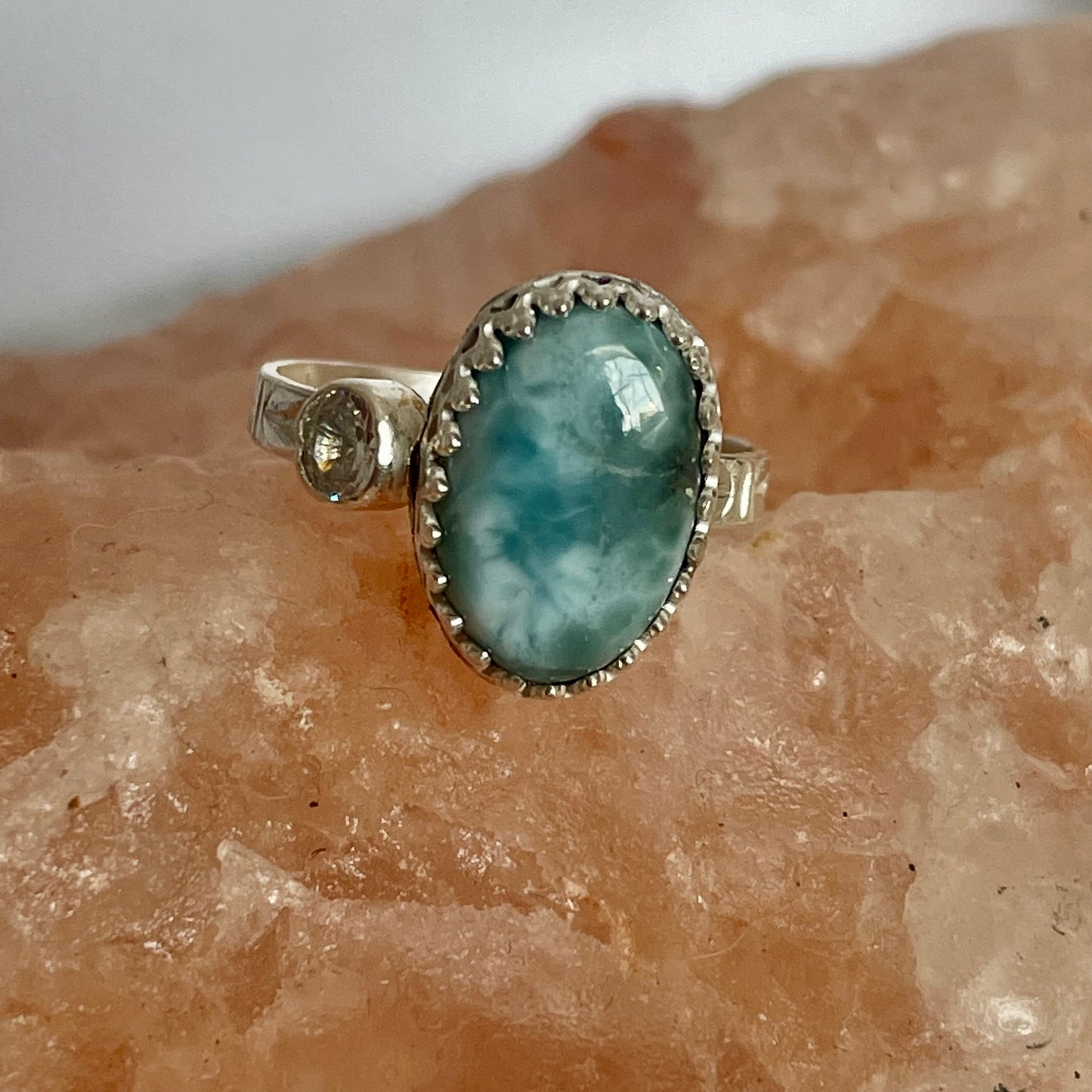 Oval Larimar Sterling Silver Ring