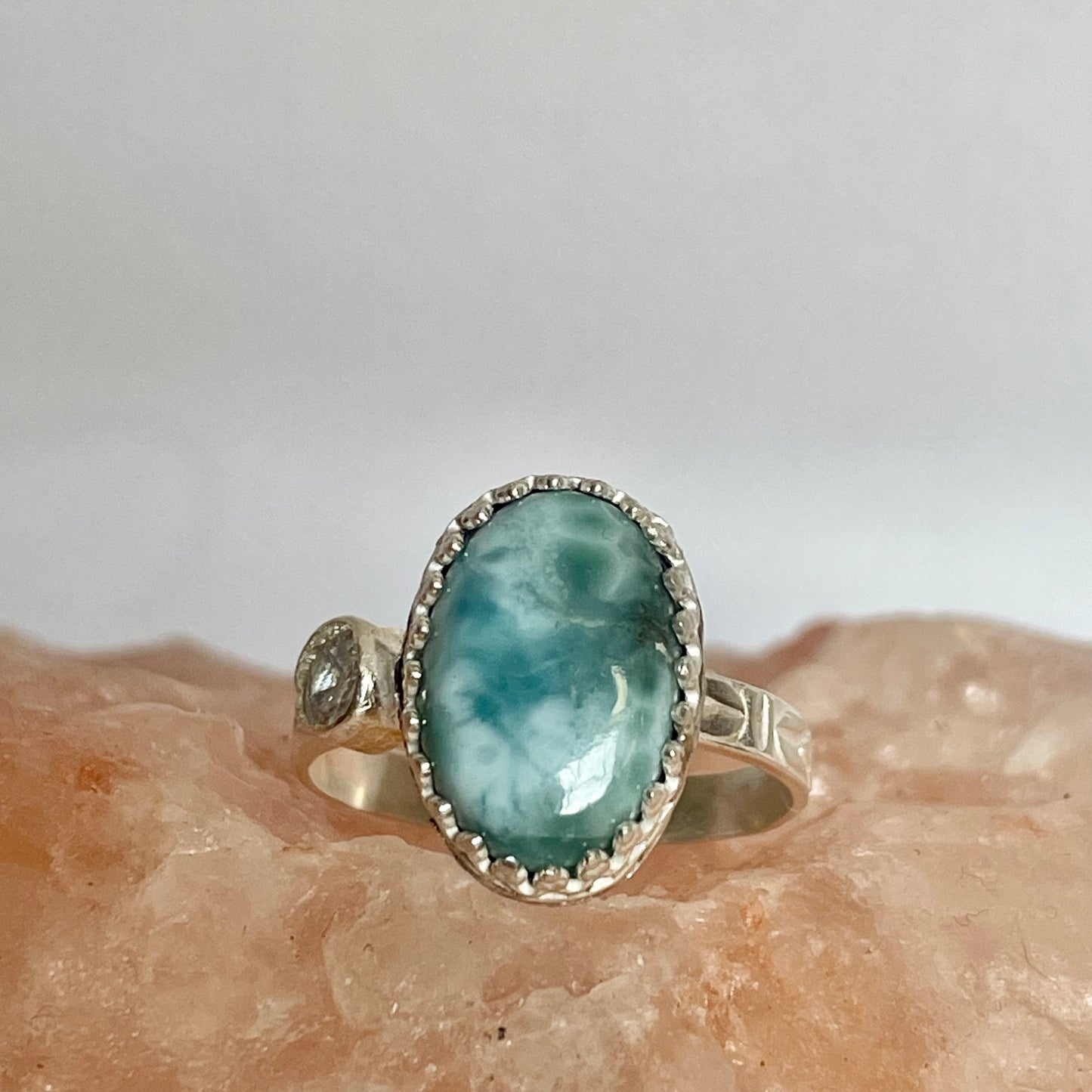 Oval Larimar Sterling Silver Ring