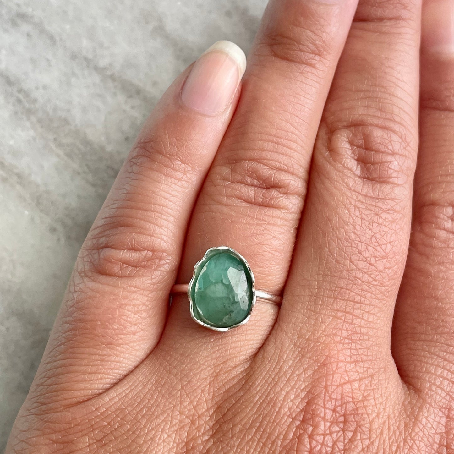 Emerald- Made to Order Sterling Silver Ring