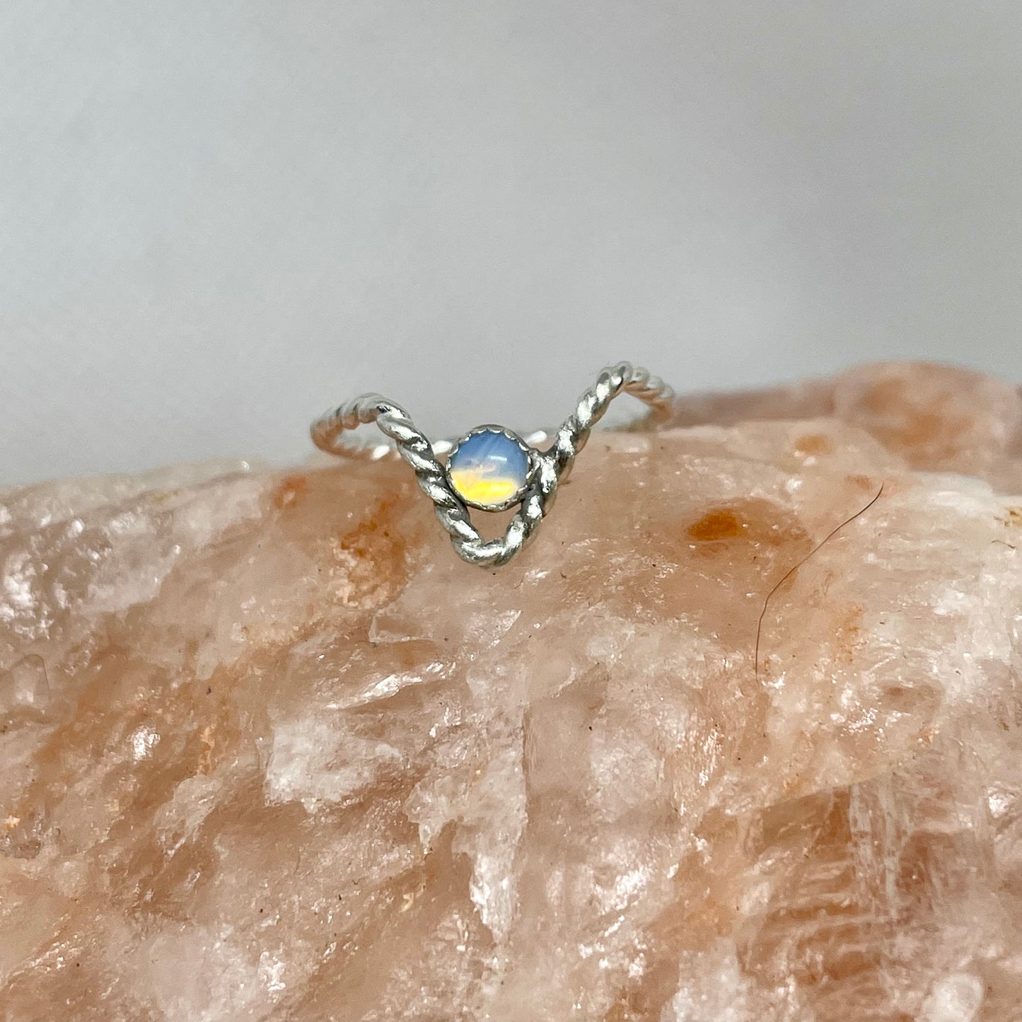 “V” Opalite Ring Size 7