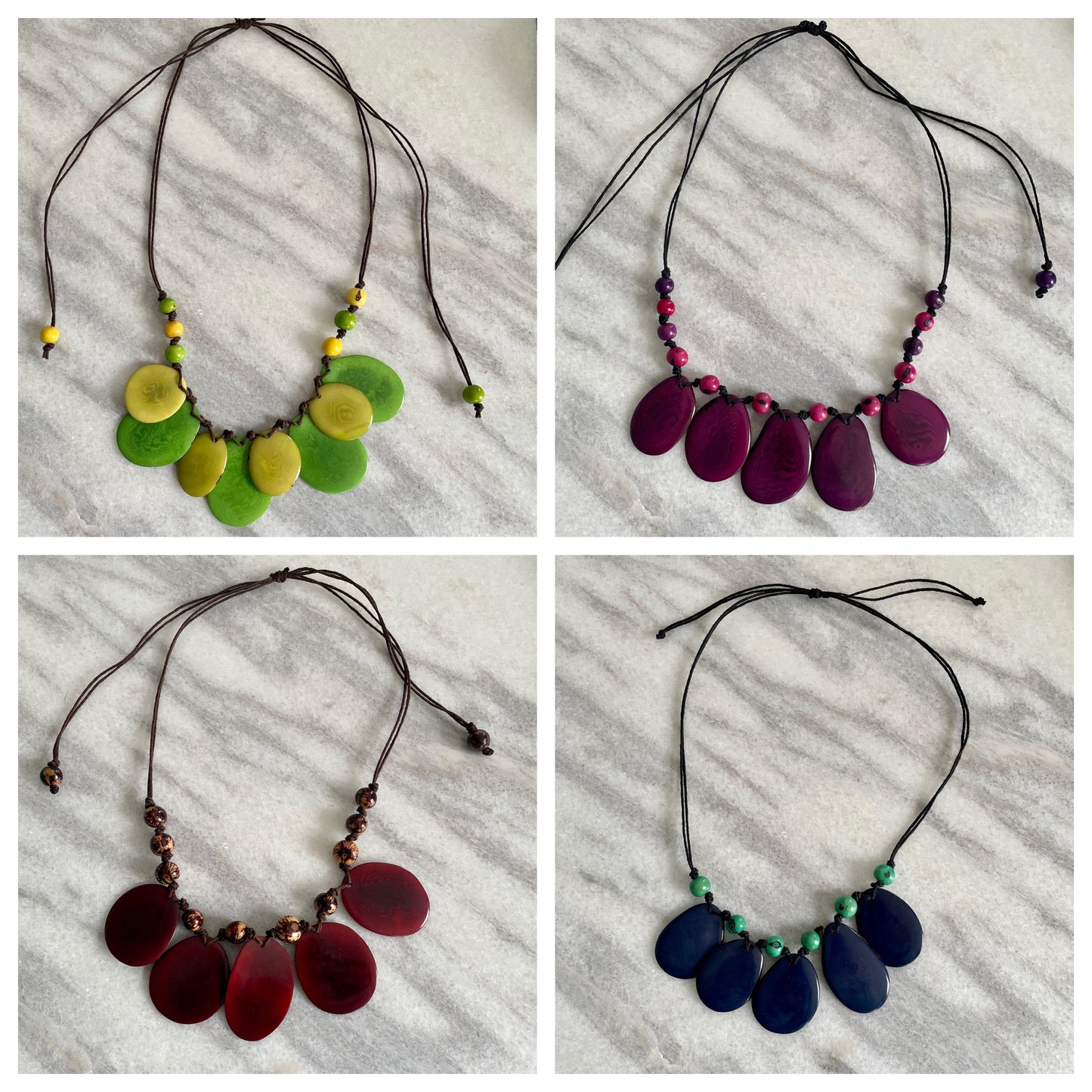 Fan Tagua Adjustable Necklace