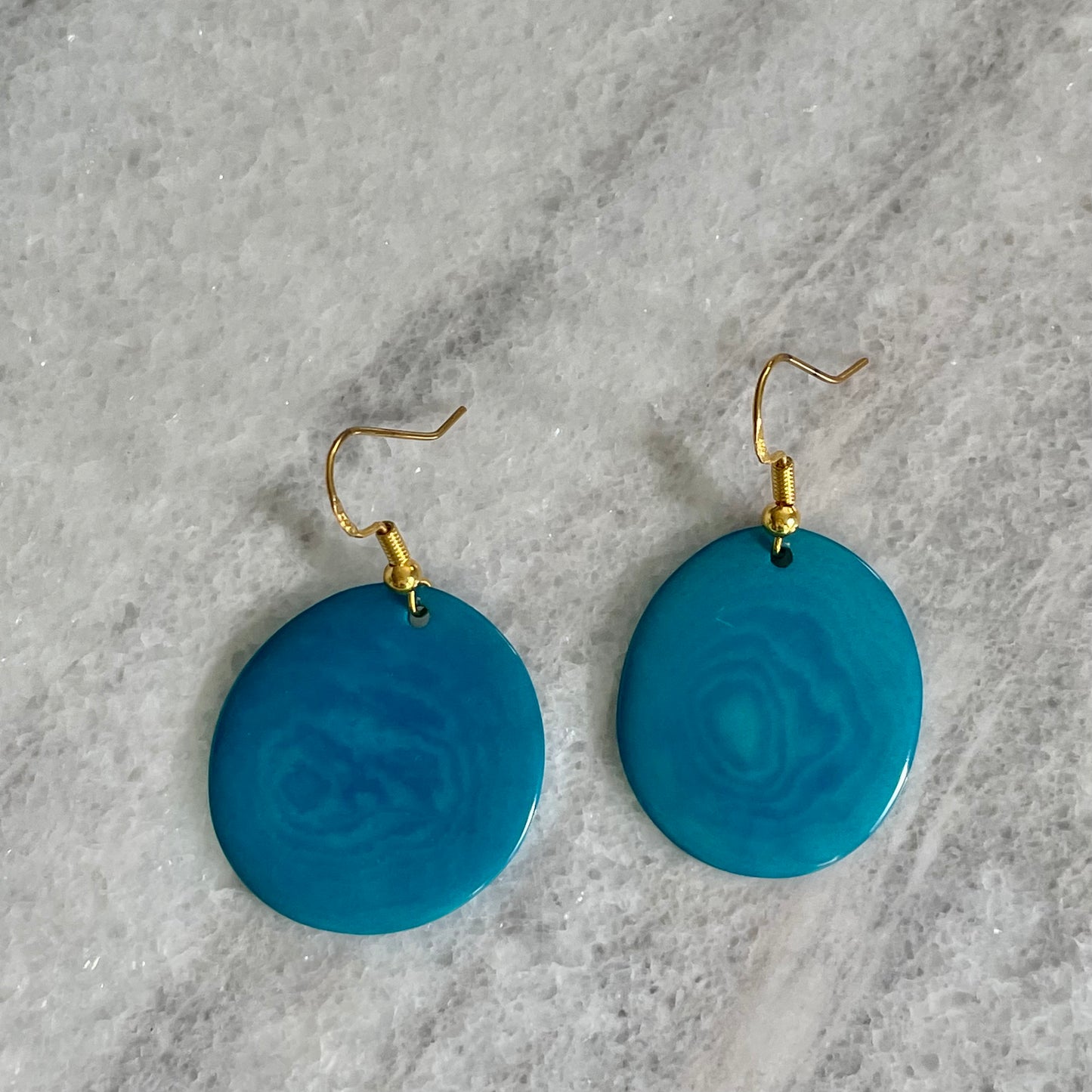 Blue Tagua Earrings