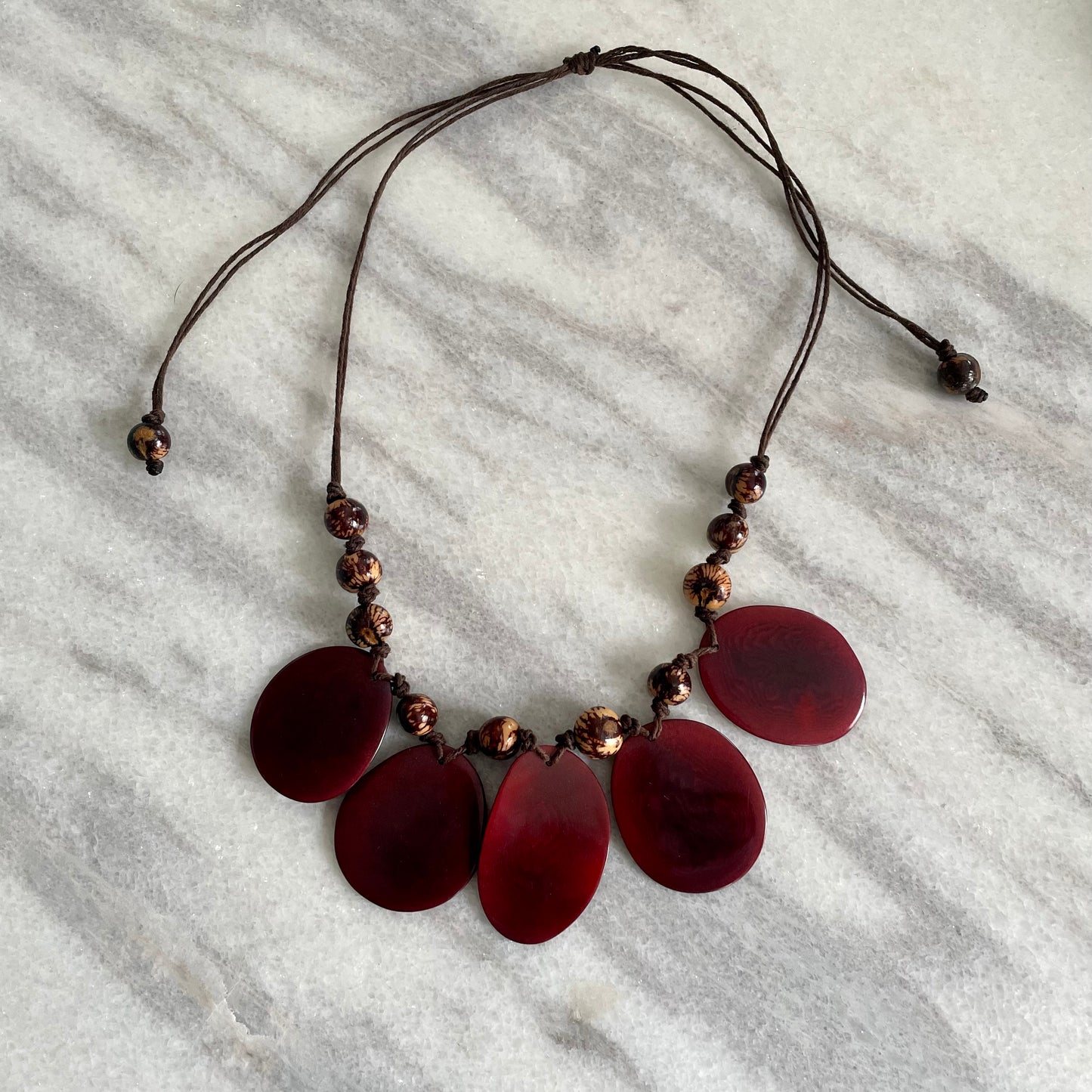 Fan Tagua Adjustable Necklace