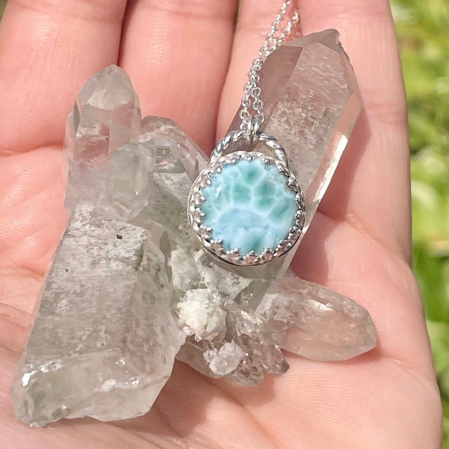 Larimar Sterling Silver Necklace