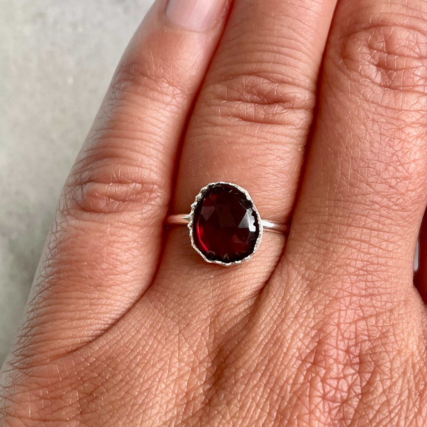 Garnet- Made to Order Sterling Silver Ring