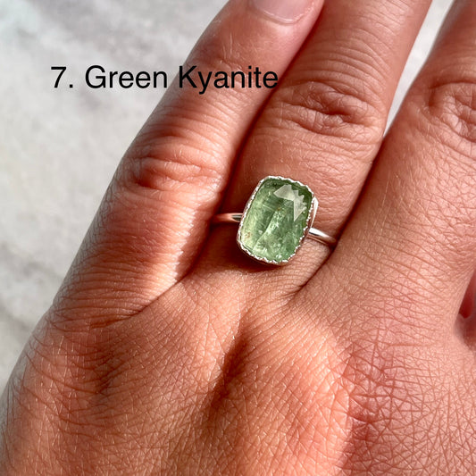 Green Kyanite-Made to Order Sterling Silver Ring