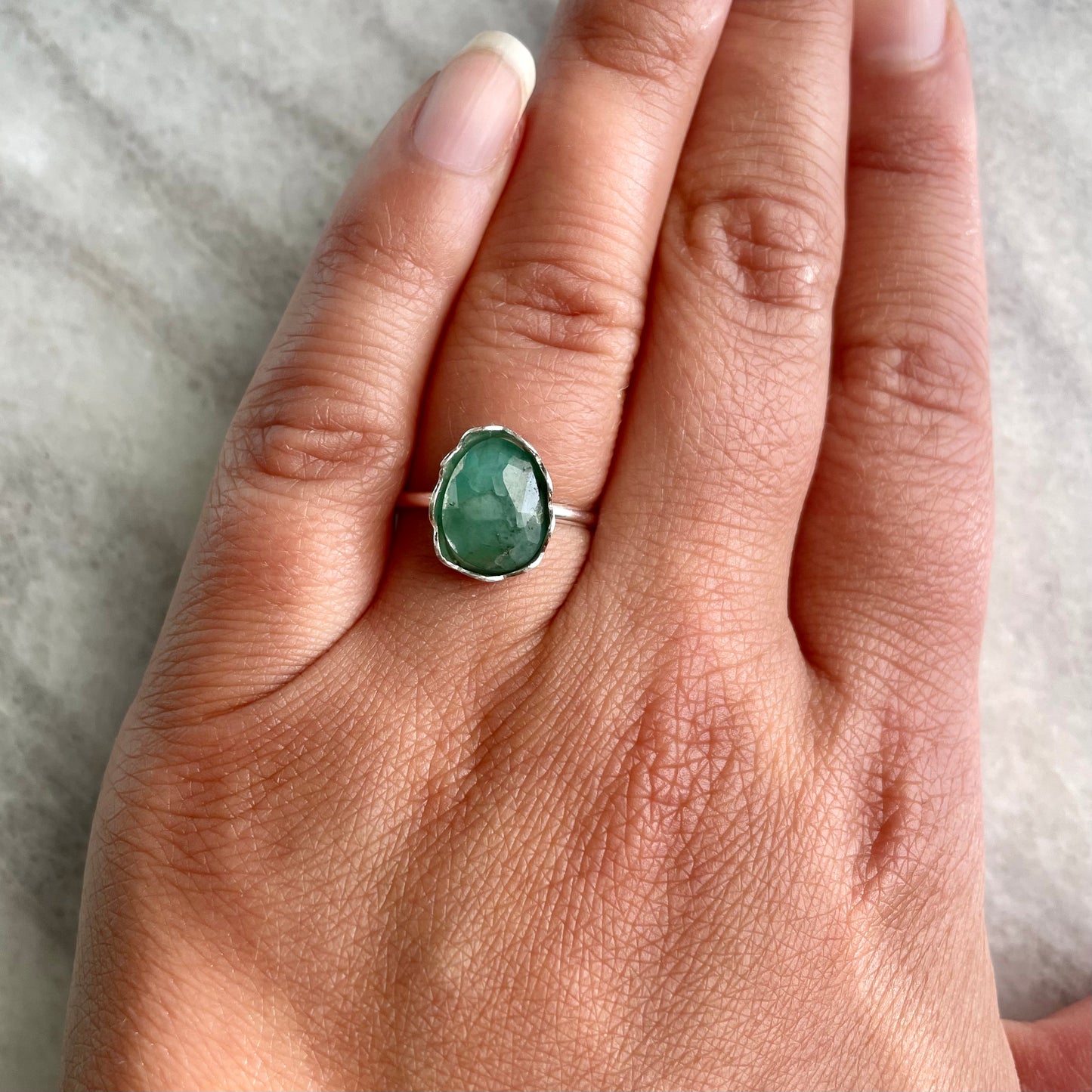 Emerald- Made to Order Sterling Silver Ring