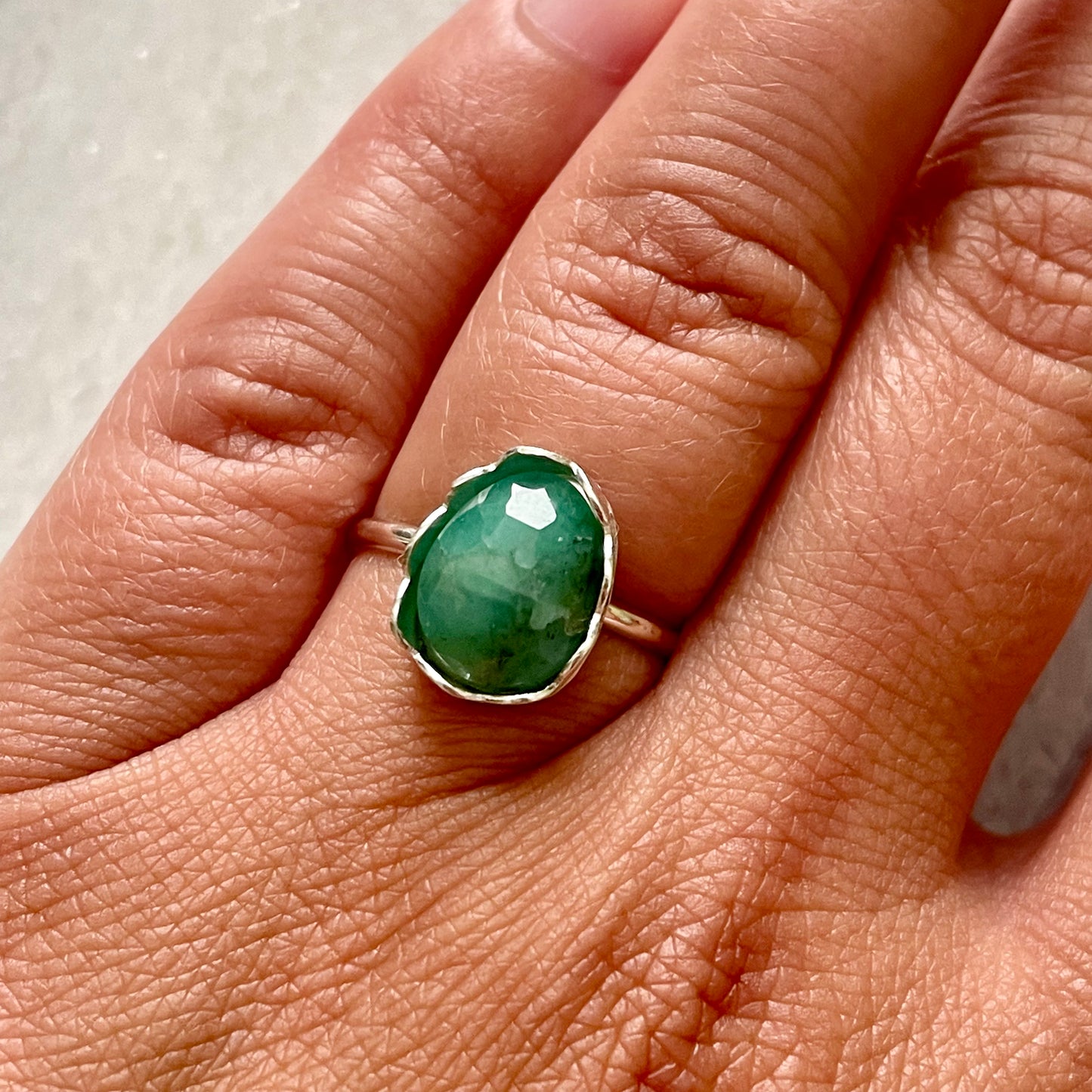 Emerald- Made to Order Sterling Silver Ring