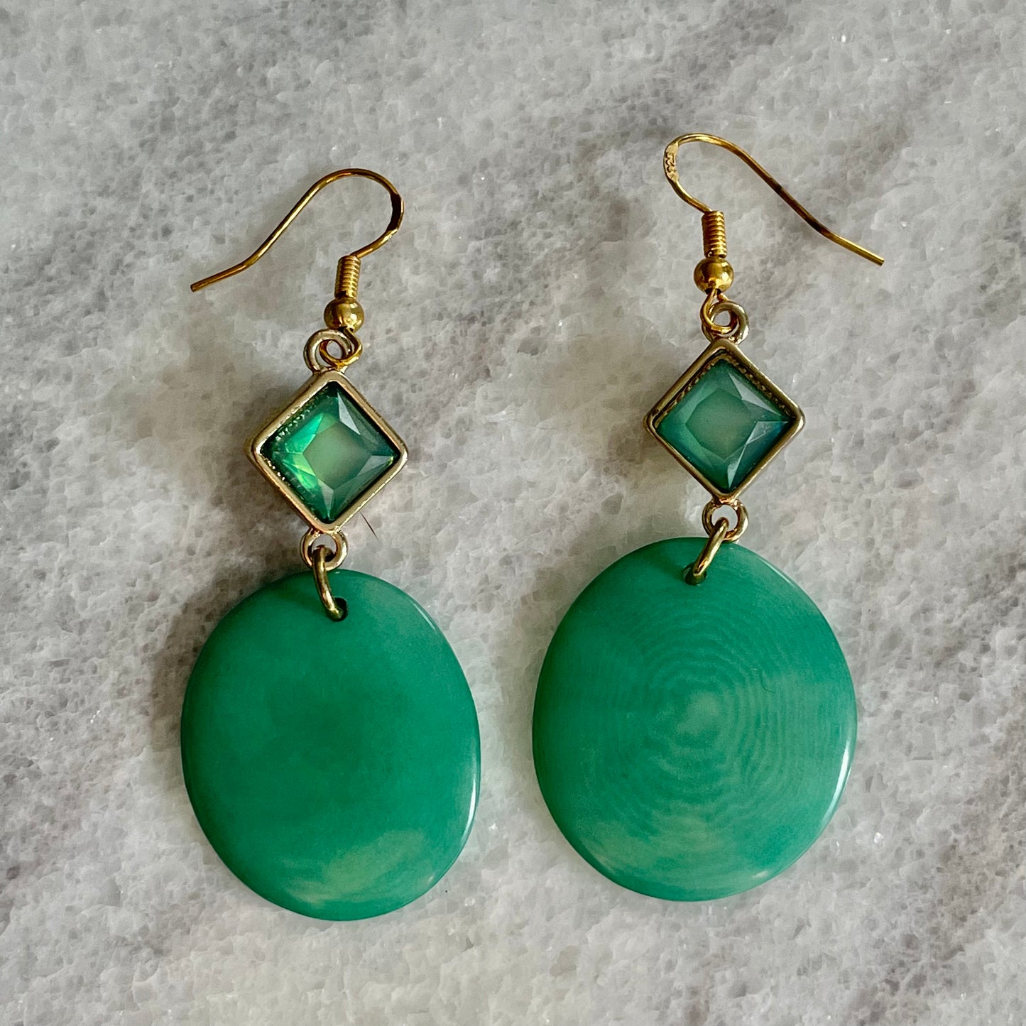 Beaded Tagua Earrings