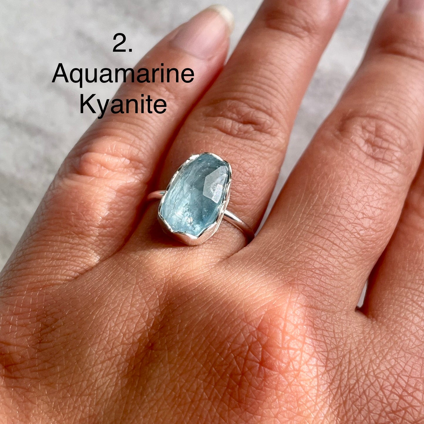 Aquamarine Kyanite- Made to Order Sterling Silver Ring