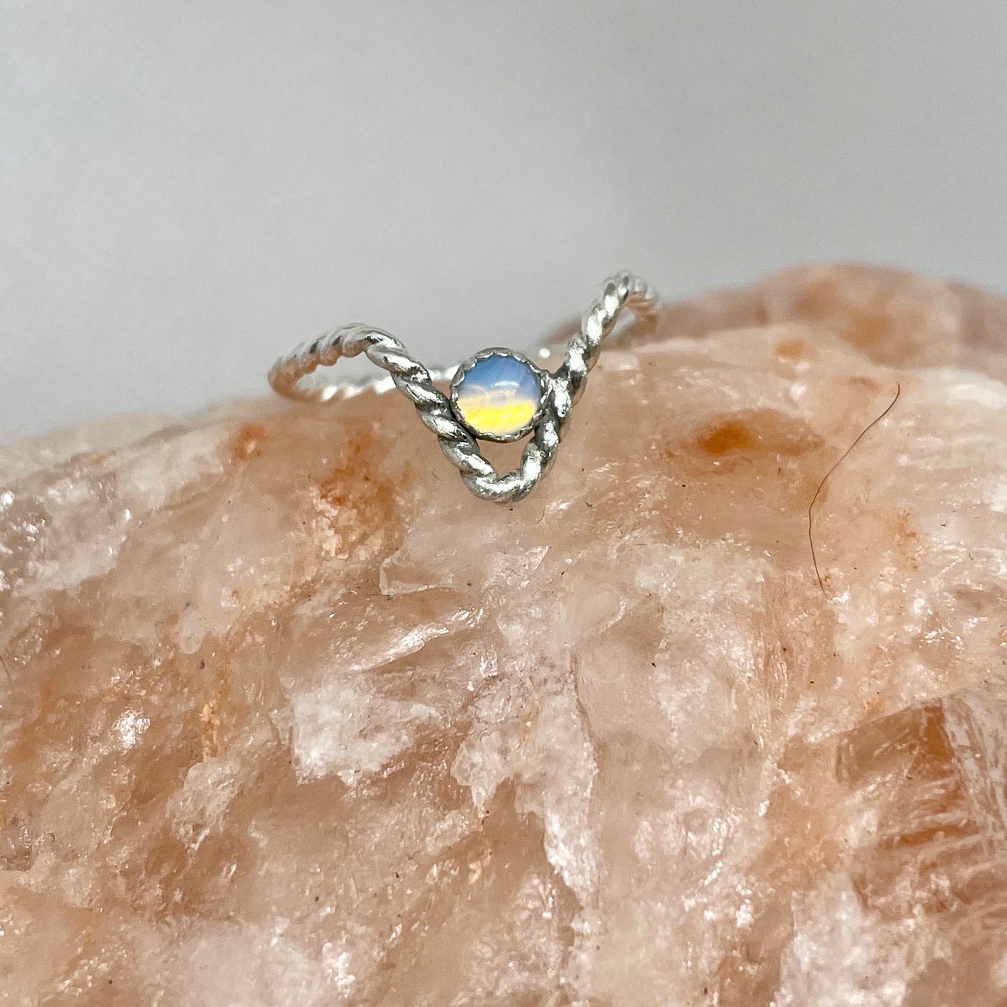 “V” Opalite Ring Size 7