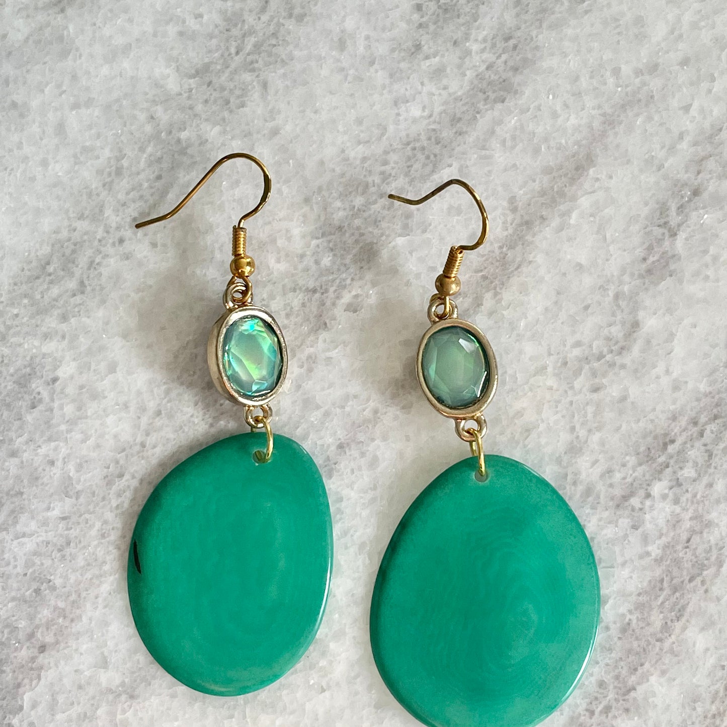 Beaded Tagua Earrings