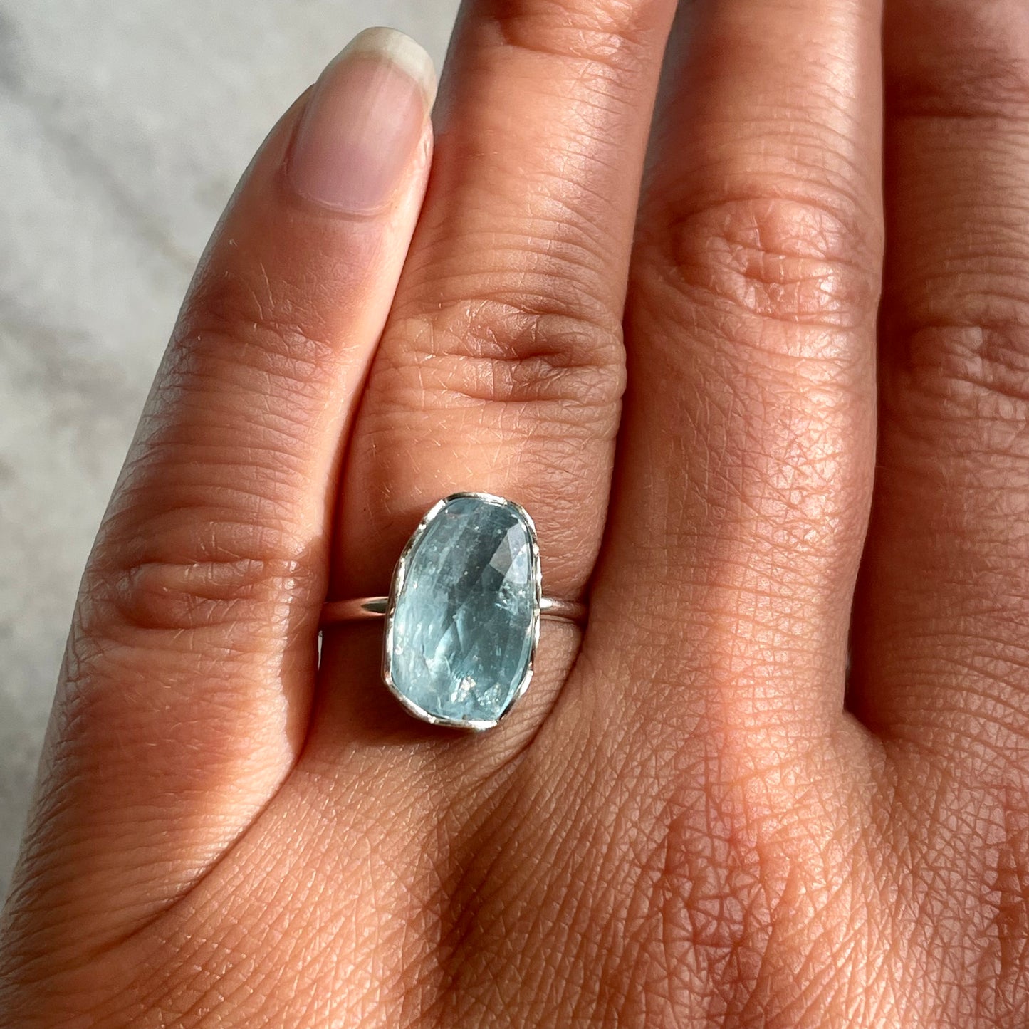 Aquamarine Kyanite- Made to Order Sterling Silver Ring