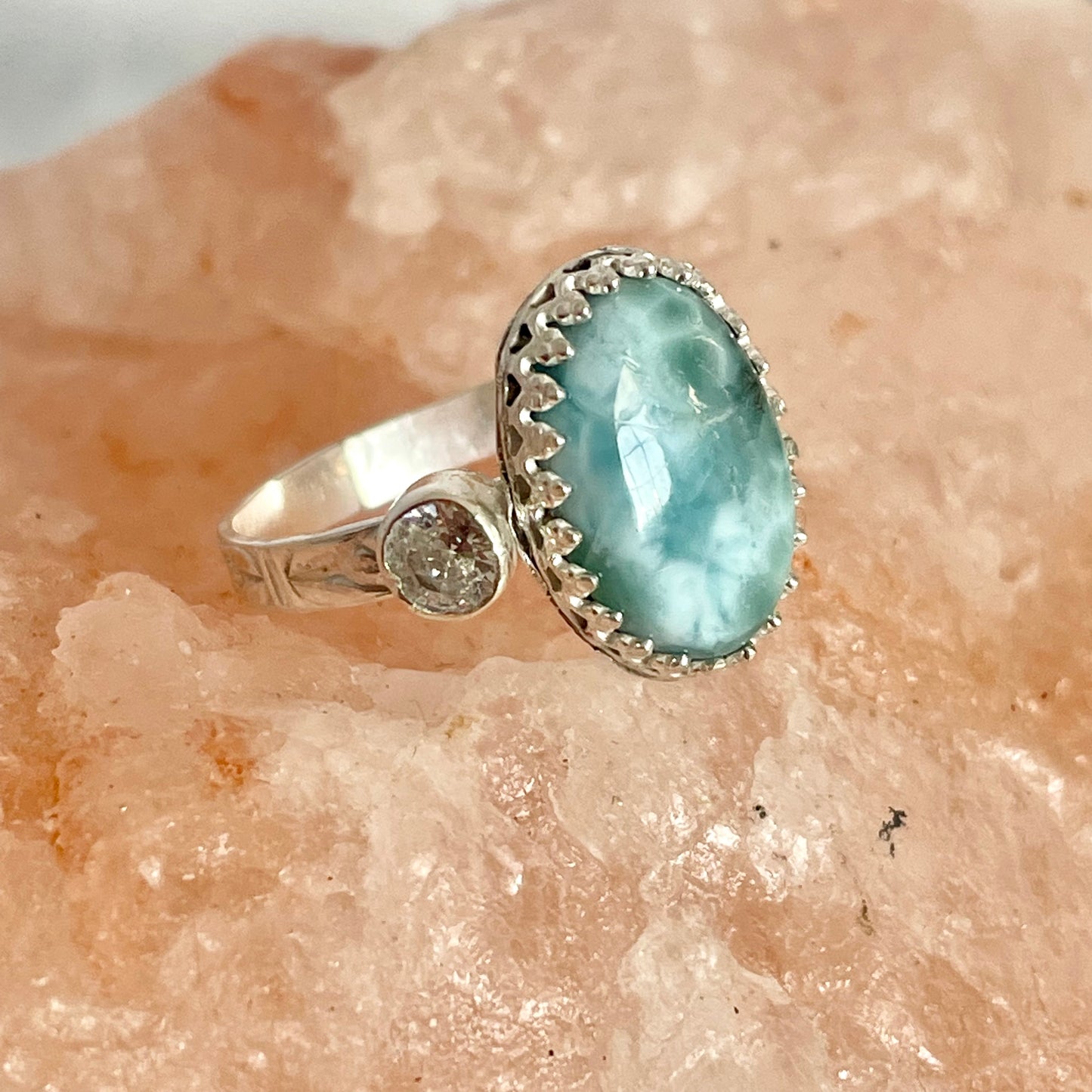 Oval Larimar Sterling Silver Ring