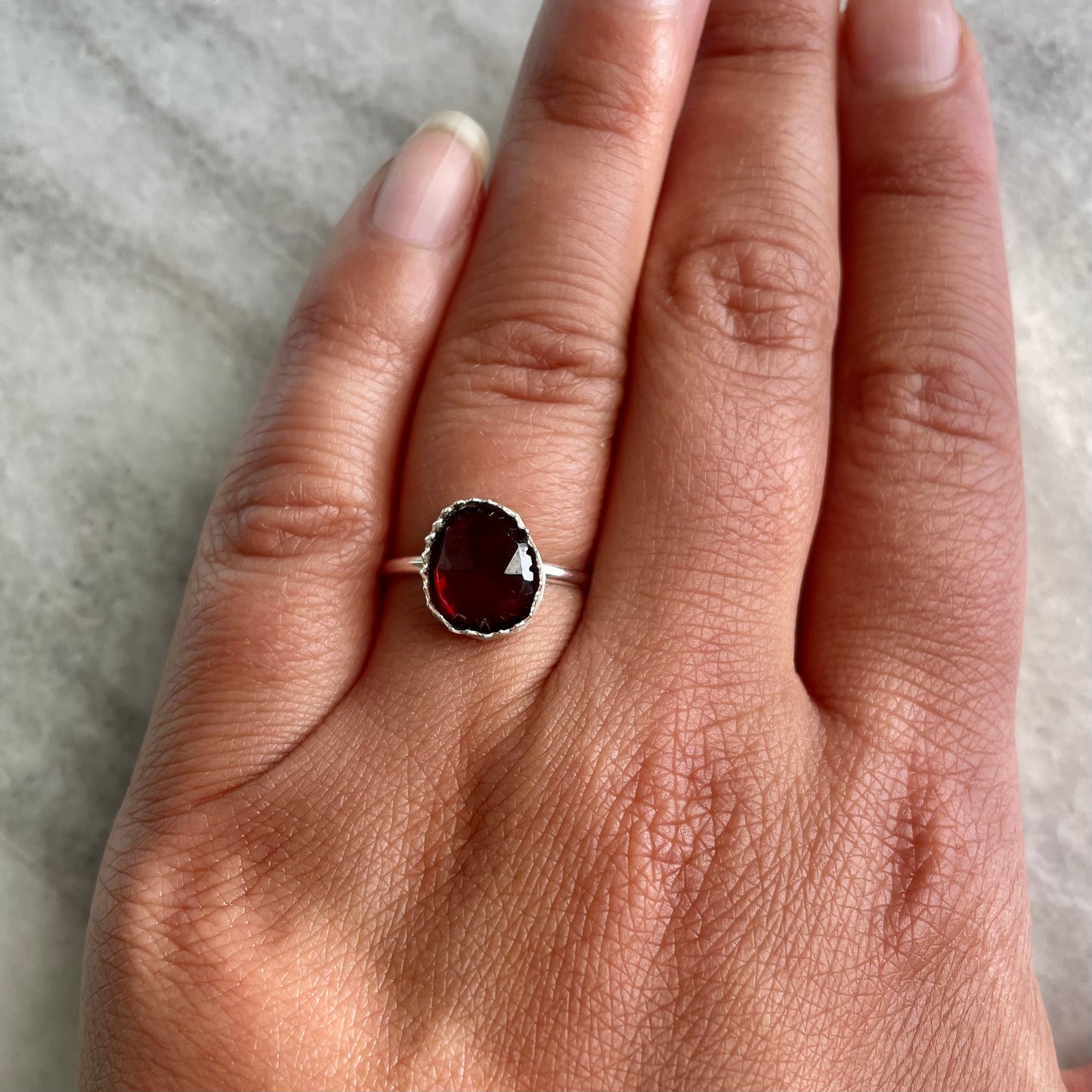 Garnet- Made to Order Sterling Silver Ring