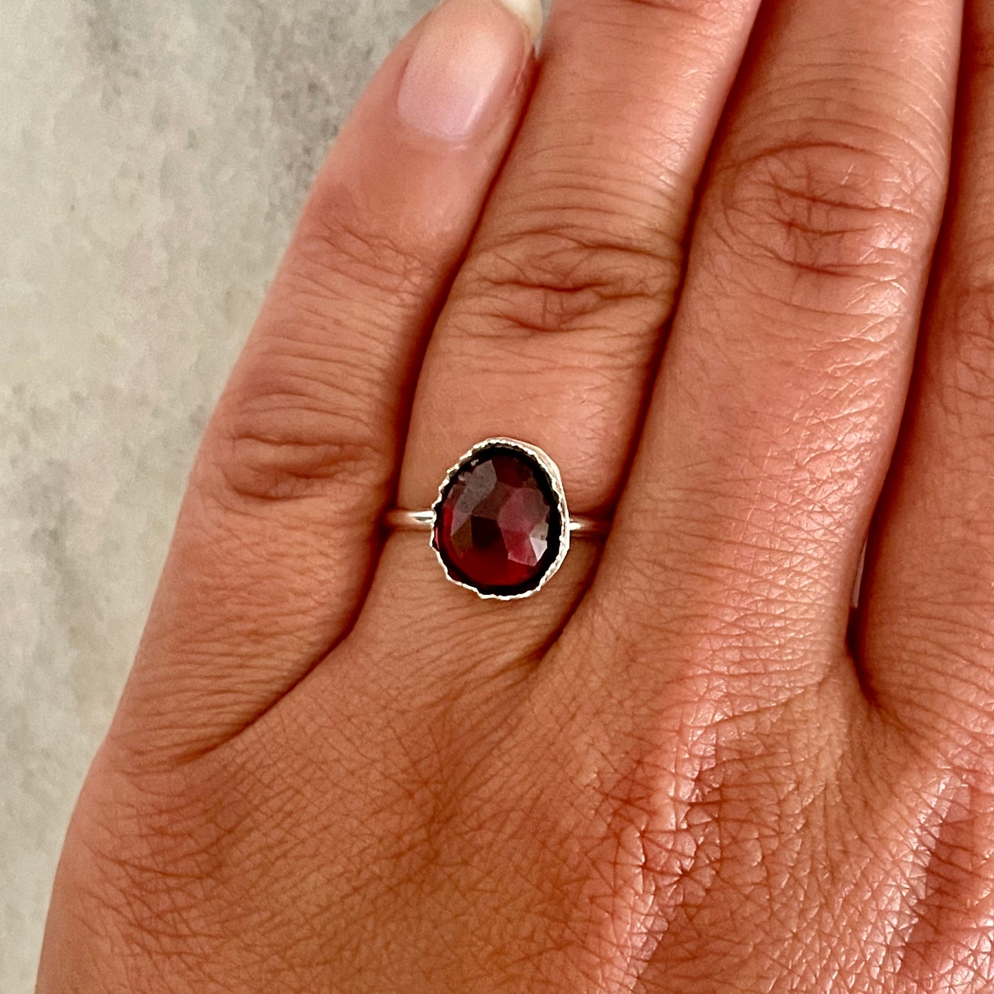 Garnet- Made to Order Sterling Silver Ring