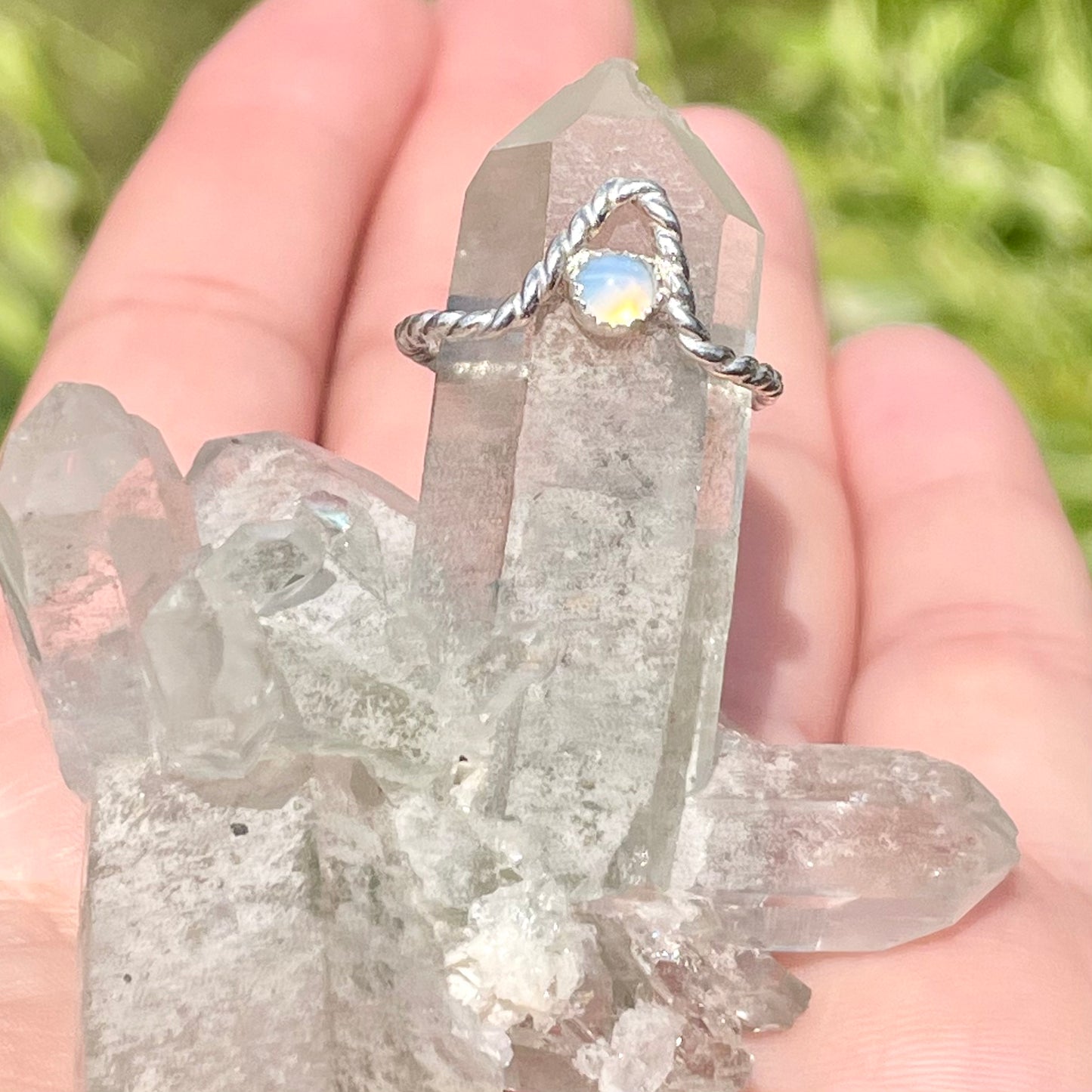 “V” Opalite Ring Size 5.5