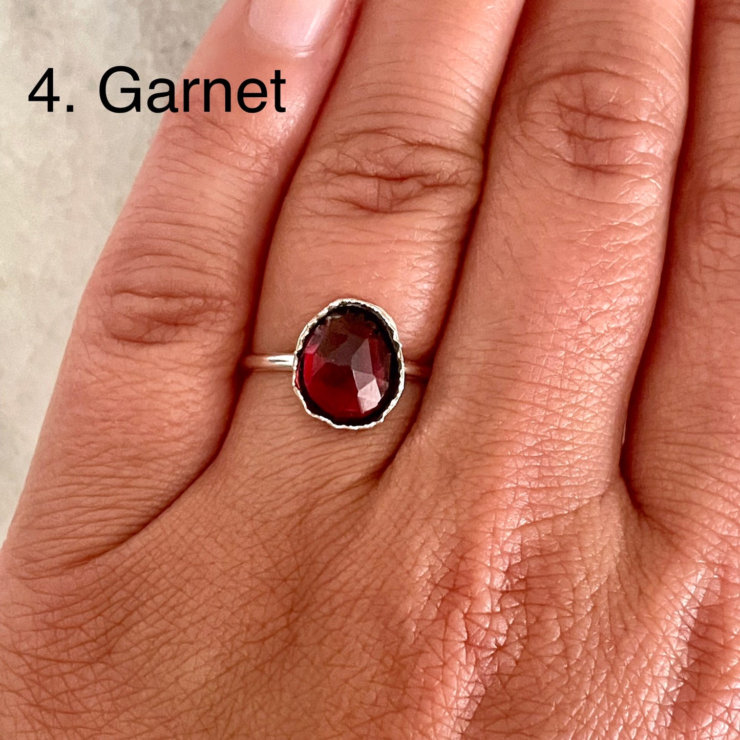 Garnet- Made to Order Sterling Silver Ring